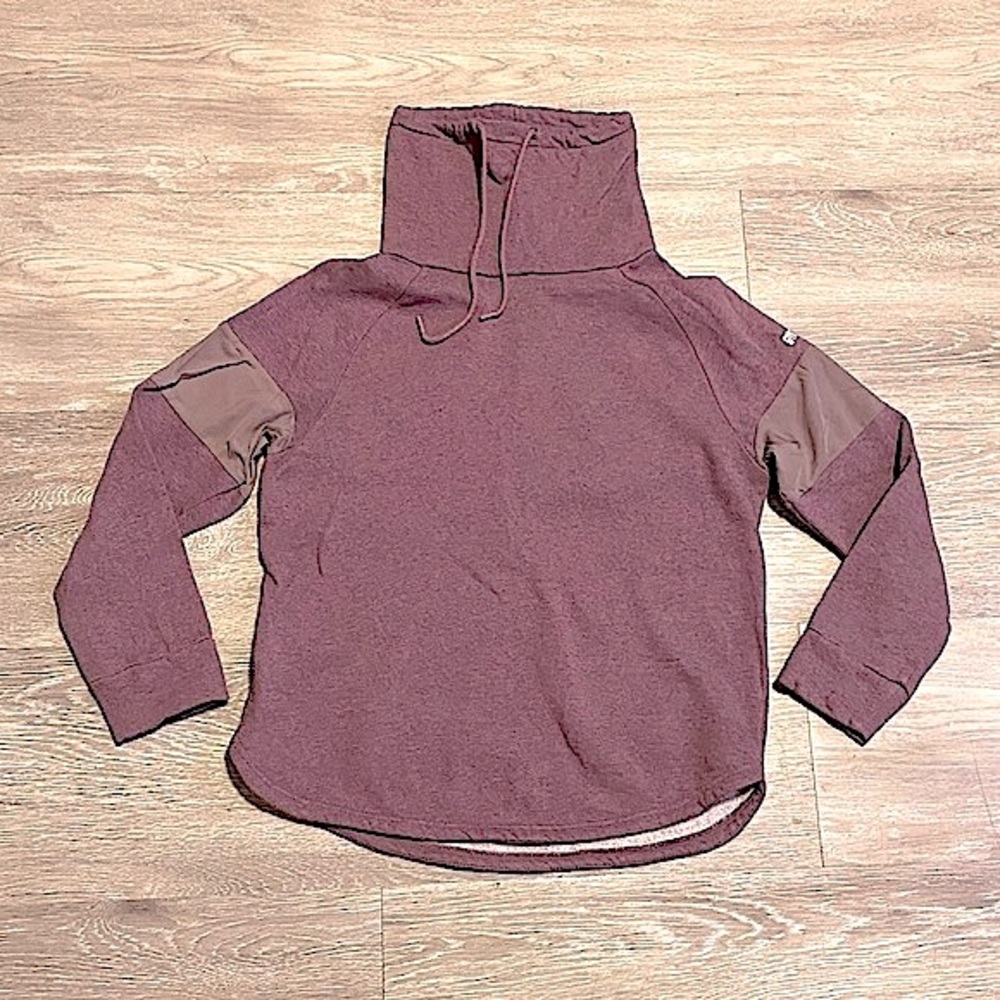 GYMSHARK - Cowl Neck Sweatshirt - Size Medium - Marled Plum with Mesh Detailing